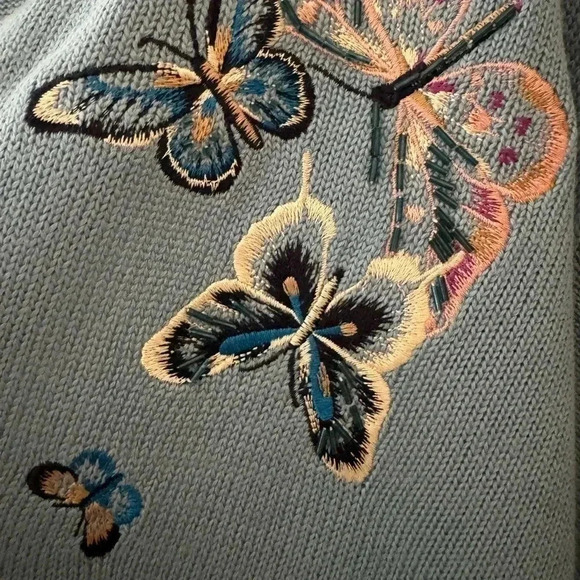 Victor Costa Occasions Blue Cardigan Sweater no buttons. Size 2x - Picture 4 of 4